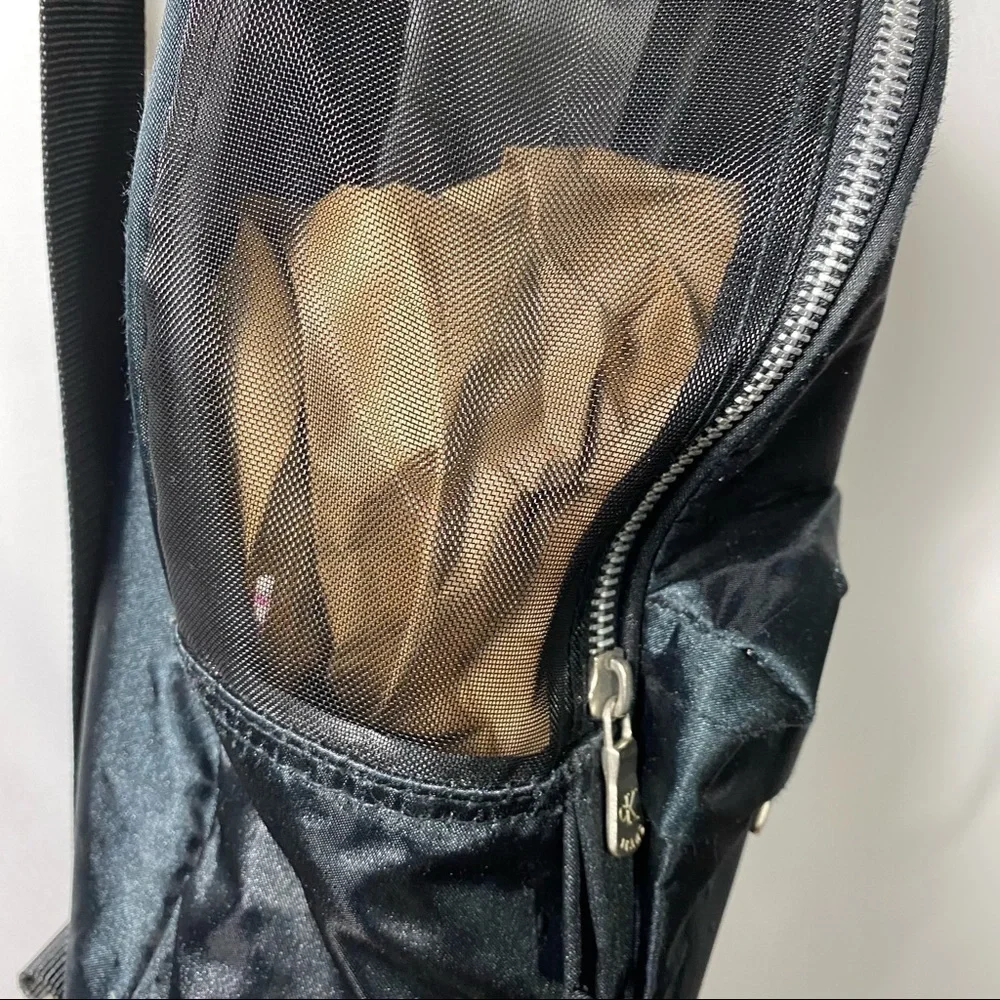 Calvin KLEIN personal size backpack Color Black Nylon mesh upper with White Logo